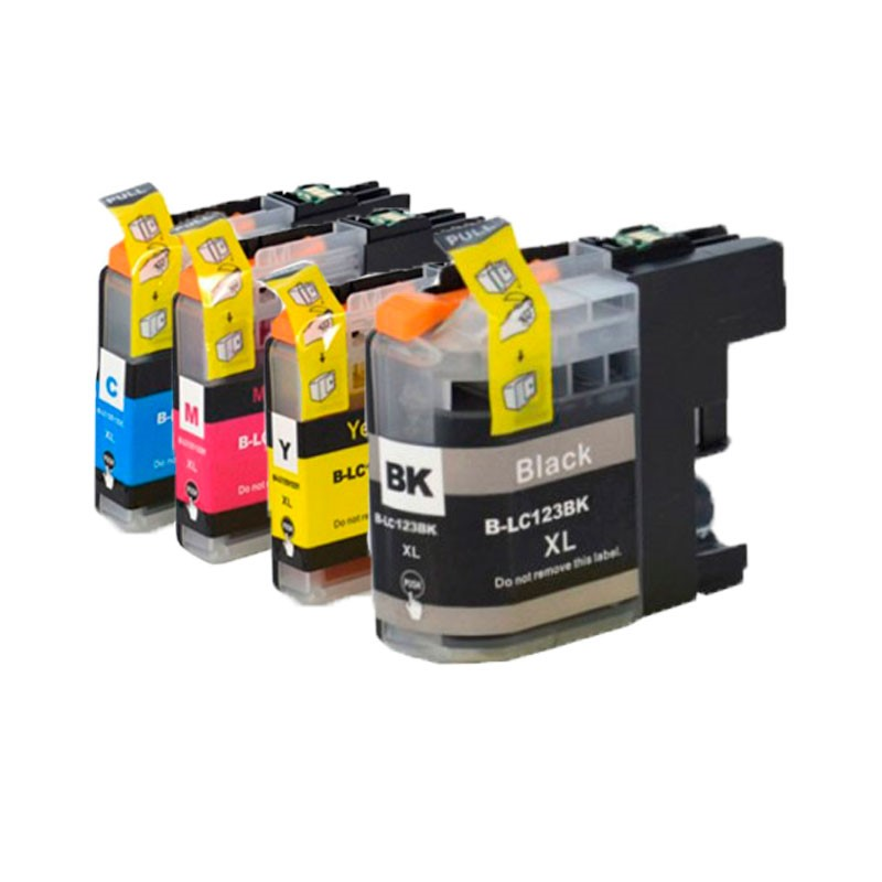 Pack de Tinteiros Compatíveis p/Brother LC123 XL Preto/Azul/Magenta/Amarelo    MFC-J4410DW/J4510DW/J4610DW/J4710DW/J470DW/J6920D